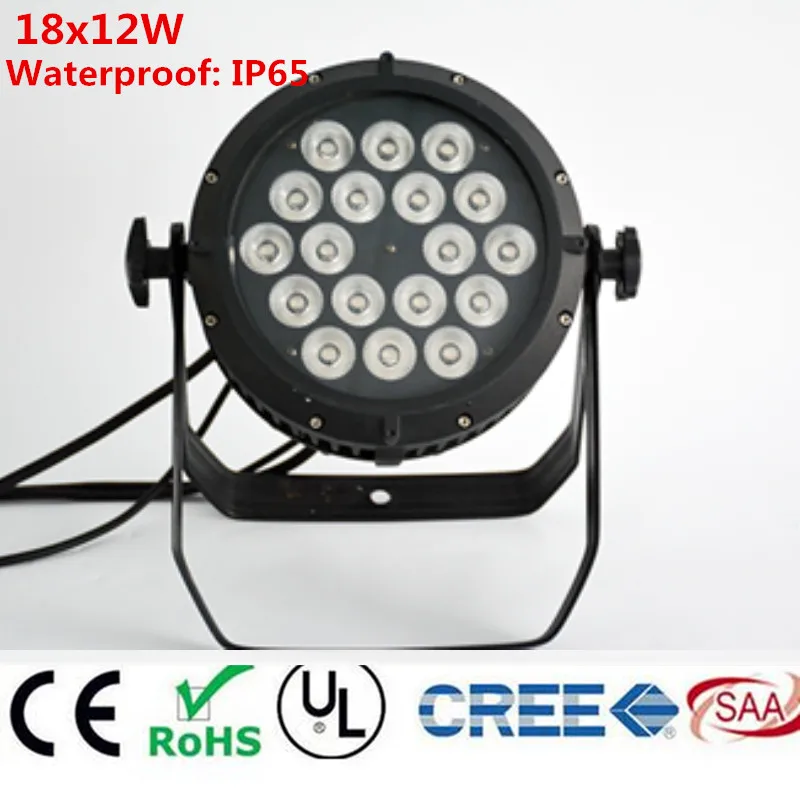 

6pcs/lot IP65 waterproof led Par Light 18x12W RGBW 4in1 LED par DMX512 control professional stage DJ equipment disco lights