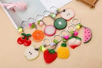 

Creative fruit key chain Resin simulates food pendant key chain mix design