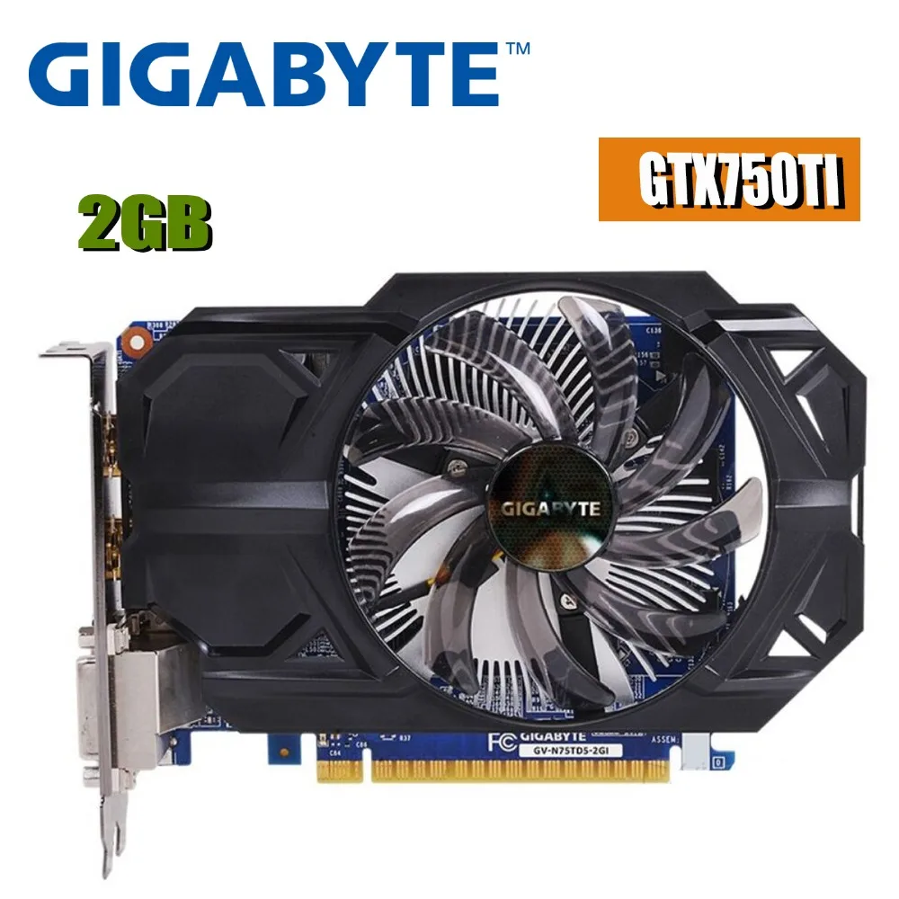 GIGABYTE GTX 750 ti 2 Гб видеокарта 128 бит GDDR5 видеокарты для nVIDIA Geforce GTX 750Ti 2 Гб Hdmi Dvi используется VGA gtx750ti