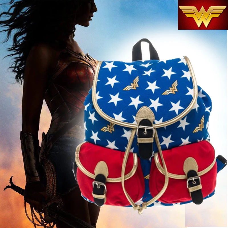  Wonder Woman DC Comic Costume Cosplay School Knapsack Backpack Book Bag Licensed
