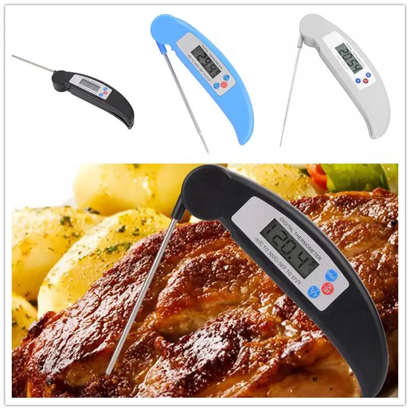 

1 PC Foldable Thermometer Food Barbecue Digital High Precision Probe Thermometer Kitchen Accessories No Battery Included