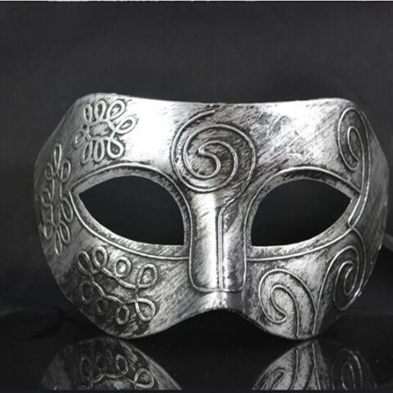 1 шт., драматические шоу, плоские резные мужские маски, пластиковые винтажные римские венецианские маскарадные карнавальные маски, новогодние вечерние принадлежности для макияжа