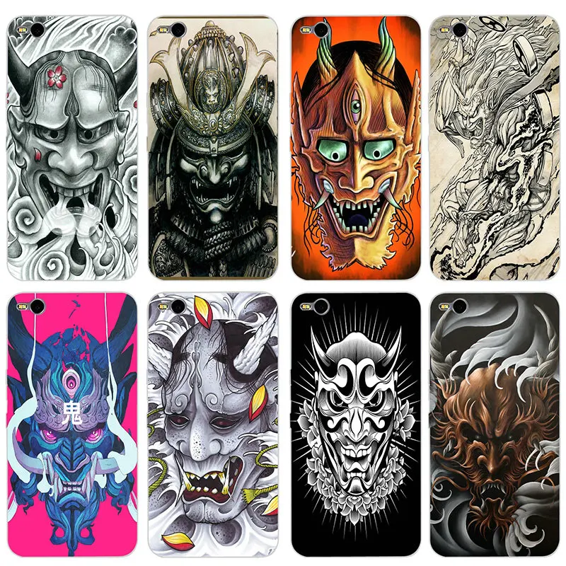 Японские Oni Hannya Demon Mask мягкие ТПУ чехлы для телефонов HTC Desire 530 630 626 628 816 820 One U11 A9 E9 M7