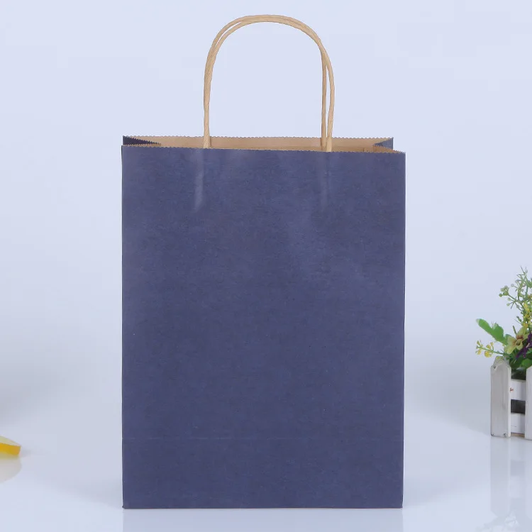 Navy Blue Крафт-вечерние подарочные пакеты с ручкой переработке магазин грабить мешок 8,27*6*3 дюймов одежда для свадьбы, дня рождения подарок посылка Сумки - Цвет: Navy Blue