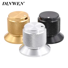 30x25 мм обработанная твердая полностью алюминиевая ручка вращаемая Кнопка потенциометра громкости черный/серебристый/Золотой 6 мм отверстие с набором винтов для Hifi аудио