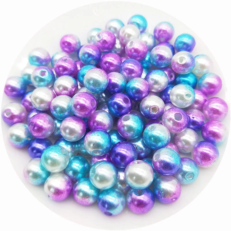 Красивые бусины 50 шт 8 мм микс разноцветных прямых отверстий Акриловые Имитация жемчуга бусины DIY ожерелье браслет ювелирные изделия аксессуары - Цвет: Style 2