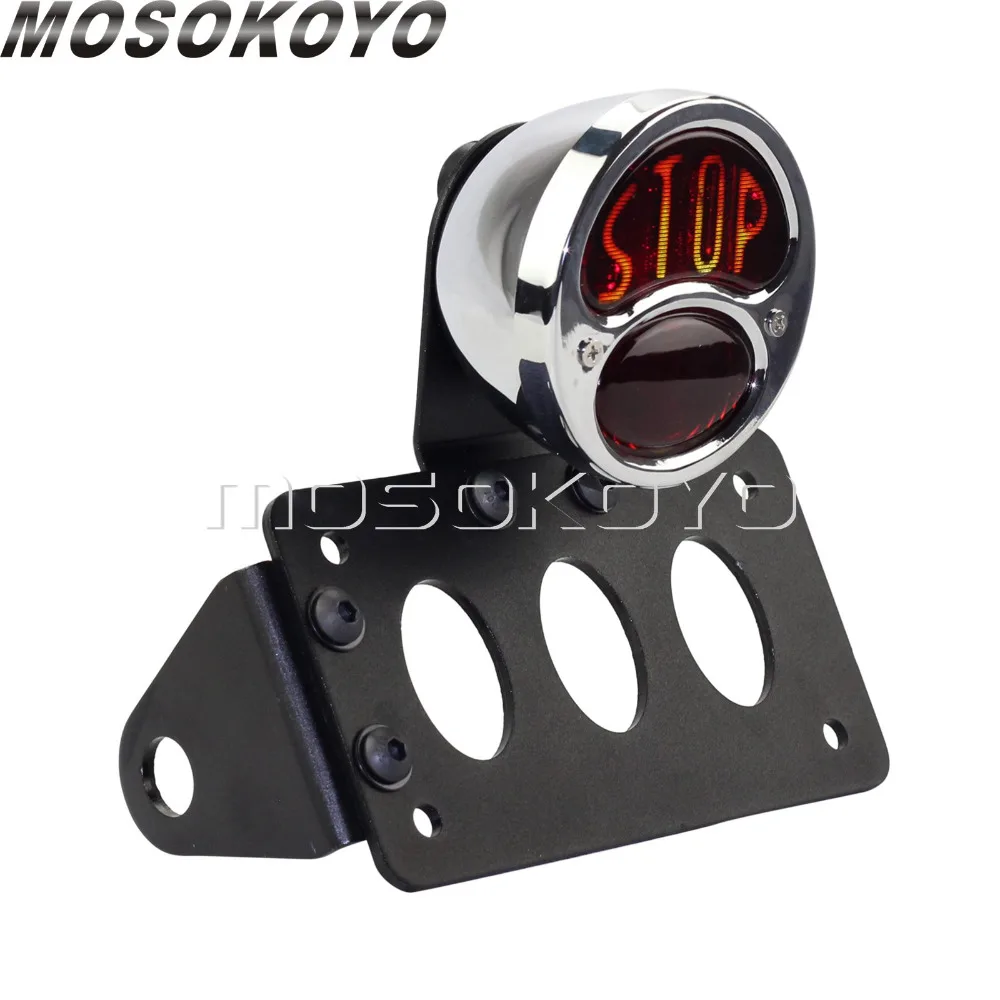 Moto Porta Matr/ícula Led Miller Estilo Luz Trasera Curvo Montaje Lateral