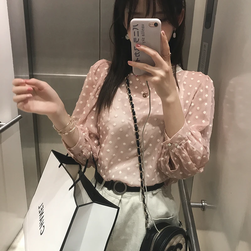 

Mishow 2019 Women Lolita Chiffon Blouse Female Two Pieces Tops Casual Long Sleeve Blouse Shirt MX19A4849