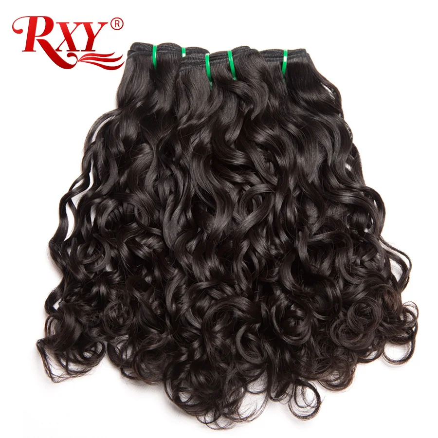 Бразильская холодная завивка волос пучки "-28" натуральный цвет# 1B волосы переплетения RXY Remy человеческие волосы для наращивания могут быть окрашены и отбелены