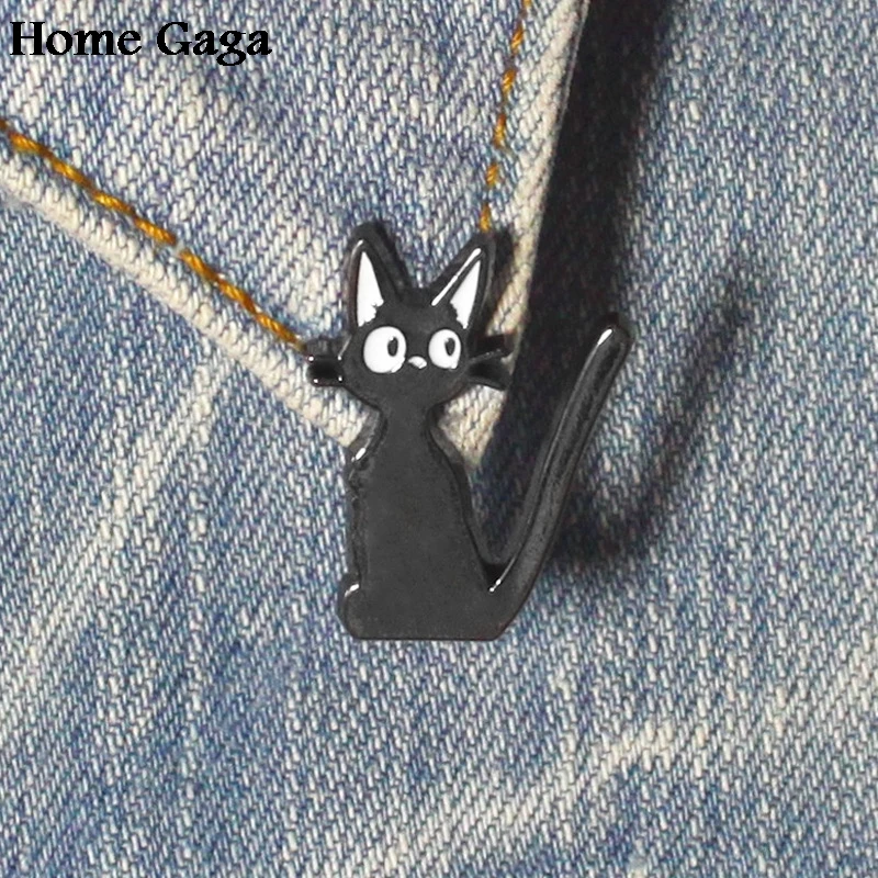 Homegaga Kiki службы доставки черный Кот цинк шпильки para рюкзак одежда медаль сумка нашивка на рубашку броши для мужчин и женщин D1691 - Цвет: 1