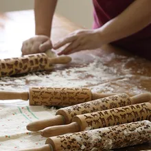 Деревянная Скалка Для выбивания выпечки печенье лапши печенье, фондан, пирог тесто ролик LE66