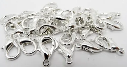 

Free Shipping 300 Silver Plated Lobster Clasp14*8mm