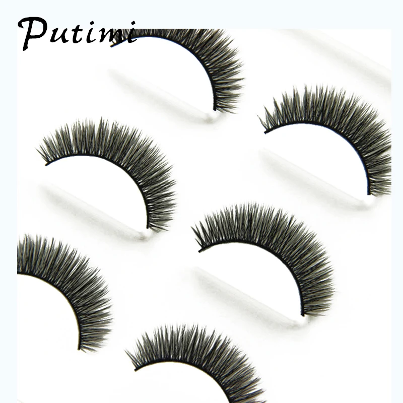 

Putimi 3 Pairs Faux Mink Eyelashes Makeup Handmade False Eyelashes 3D Full Strip Fake Eyelashes Long 3D Silk Eye Lashes Thick