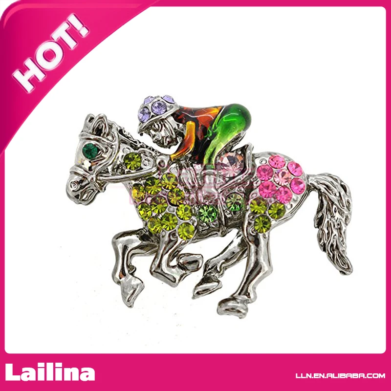 100 قطعة/الوحدة سباق الخيل الفضة لهجة كريستال بروش دبوس 100 قطعة/الوحدة سباق الخيل الفضة لهجة كريستال بروش دبوس