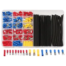 320pcs Terminals Assorted Connectors & 60Pcs Black 2:1 Heat Shrink Tubing Tube Box Kit Crimp Terminal Connectors With New Box