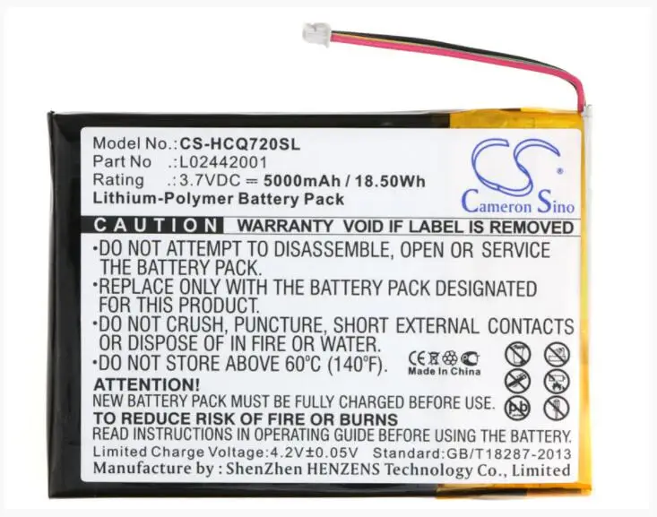 Cameron sino 5000 mAh батарея для hp CQ720A eStation Zeen Photosmart C510 L02442001