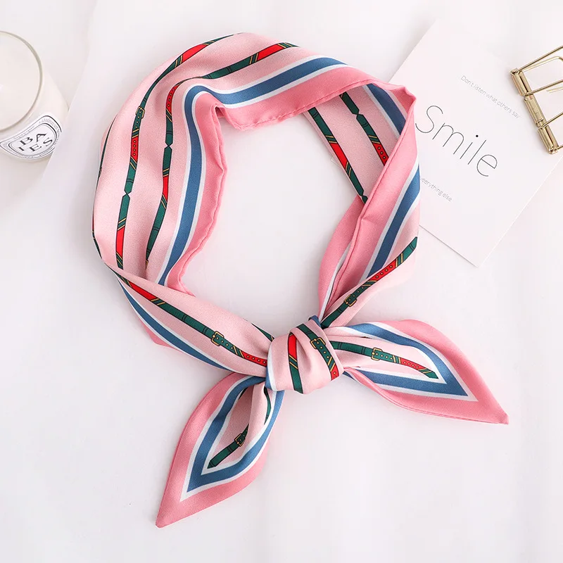 Шелковый шарф для худой шеи для женщин, модный шарф в горошек, повязка для волос, шарфы, роскошная женская сумочка, ленты, шарфы, галстук - Цвет: 62