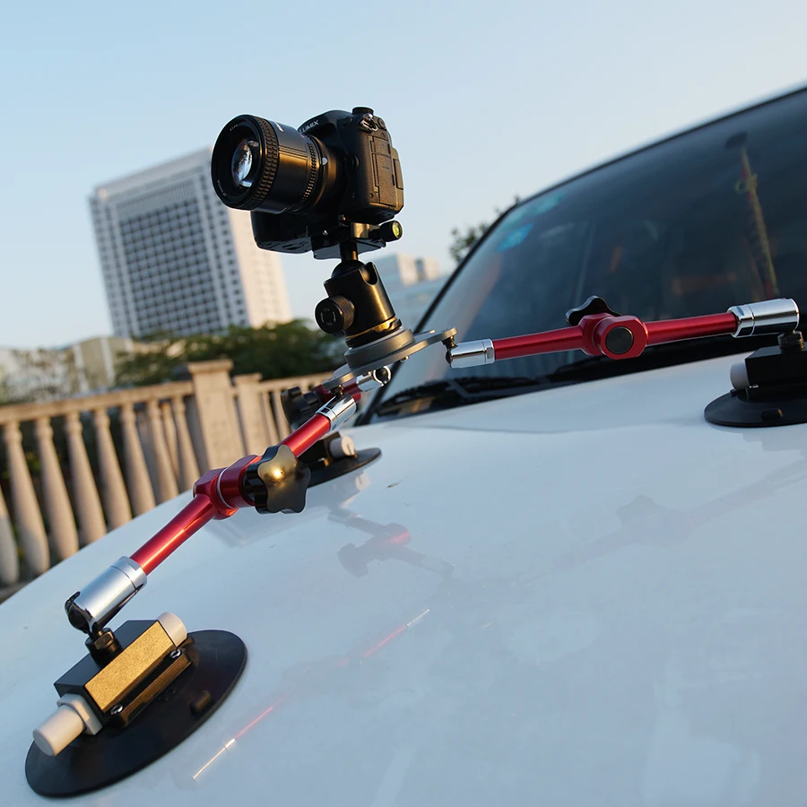 

Aluminium alloy adjustable 40cm camera tripod 50kg load hand pump vacuum car suction cup mount dslr camera tripod