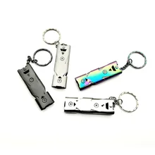 Высокое качество двойной трубы свисток чрезвычайная ситуация свисток брелок для кемпинга Туризм туристическая из алюминиевого сплава свистки 150DB 29