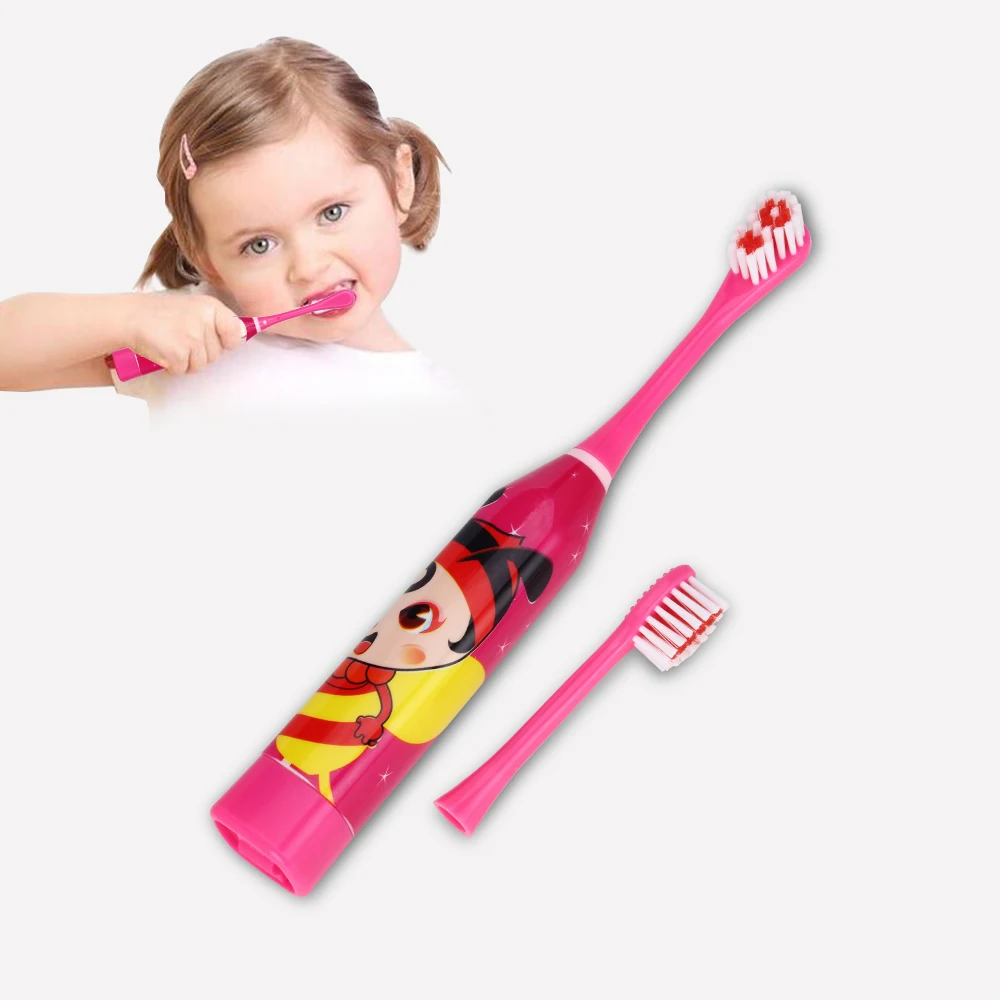 

Fashion Children Electric Toothbrush Cartoon Pattern 2 pcs Replacement Heads Double-sided Electric Tooth Brush Heads For Kids