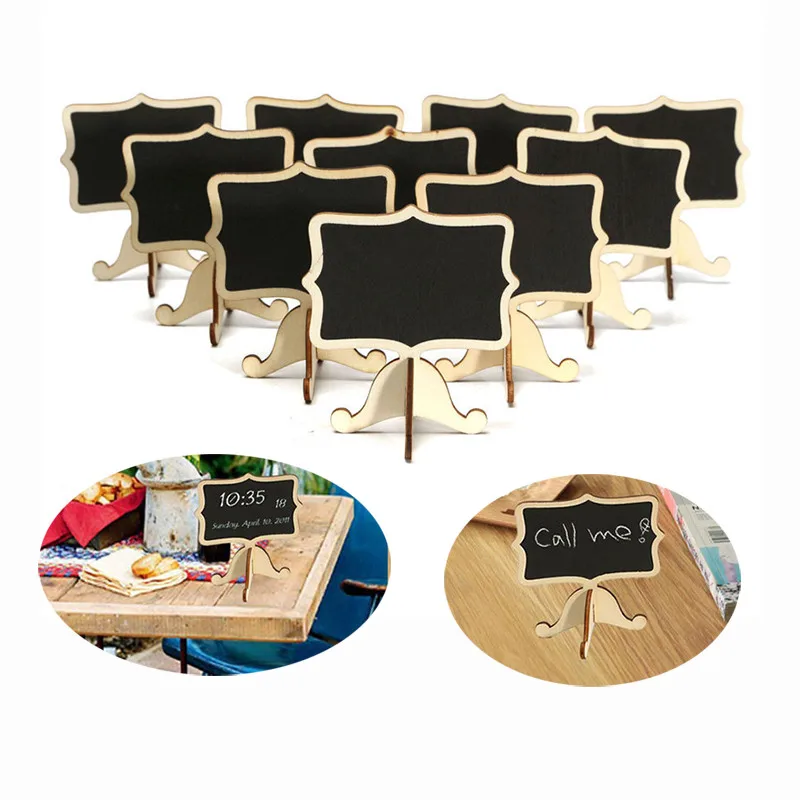Hot Sale New 10Pcs/Pack Mini Blackboard Lace Chalkboard Wooden