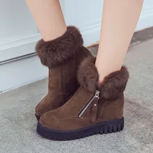 

CPI Womens Boots Winter Fur Warm Shoes Platform 2018 Female Snowboots Casual Sneakers Cotton Padded Wedge Woman Snow Boots AC-41