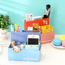 Novel hot sale cartoon DIY desktop stationery storage box Office School Supplies Desk Accessories Organizer Stationery Holder