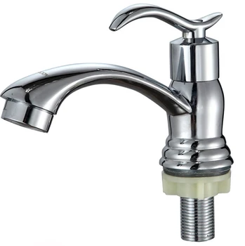 

Free shipping fashing handle single cold basin faucet with polished chrome bathroom basin sink faucets