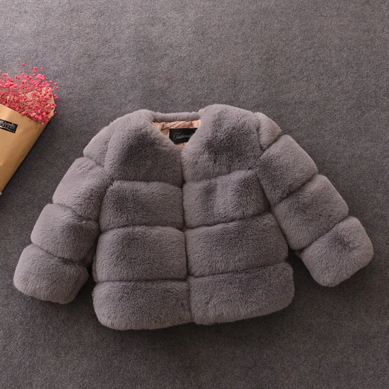 Модное детское пальто с мехом зимняя куртка для мальчиков и девочек одежда для малышей Детское пальто с искусственным мехом детская верхняя одежда, ветровки, От 2 до 10 лет