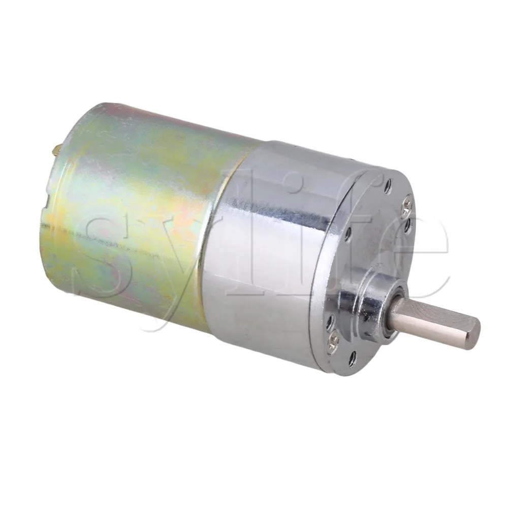 

12V Silver Stainless Stell Gear Box Speed Control Electric Motor 50PRM Dia37mm