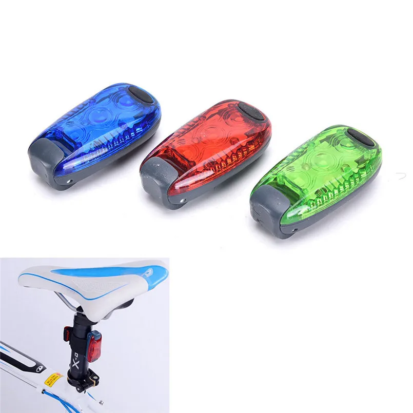 HOT SALE ! 3 LED Light Clip on for Running Bike Rear Lamp Cycling Jogging Safety Warning SE A2