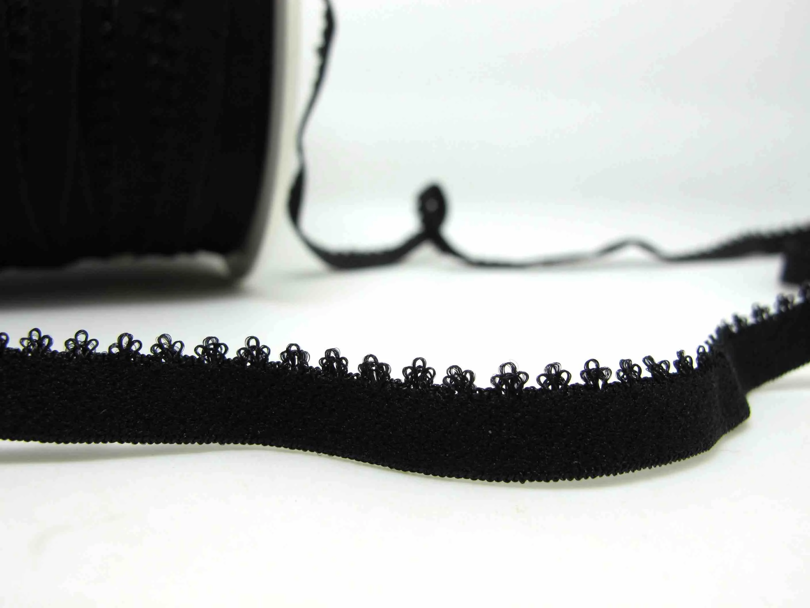 8 ярдов черного цвета декоративное белье с рисунком эластичное | повязка на голову эластичная | узкое эластичное кружево | бюстгальтер на бретельках - Цвет: EL01 - 11MM