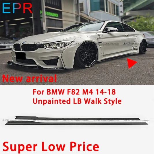 Для BMW F82 M4 14 18 FRP стекловолокно неокрашенные LB Walk стиль боковые юбки Боди