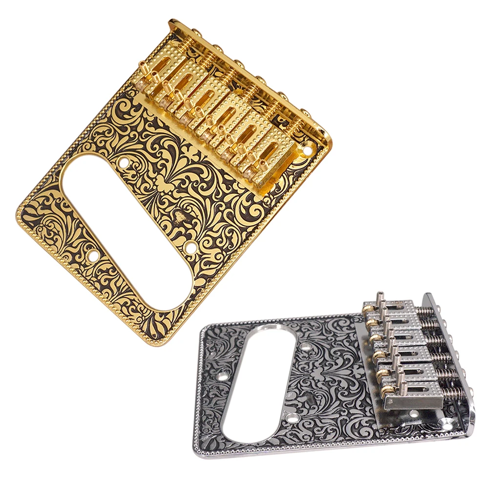 Metal Roller Saddle Bridge with Single Coil Pickup Hole & Wrench Screws for Telecaster Replacement Part Accessory 