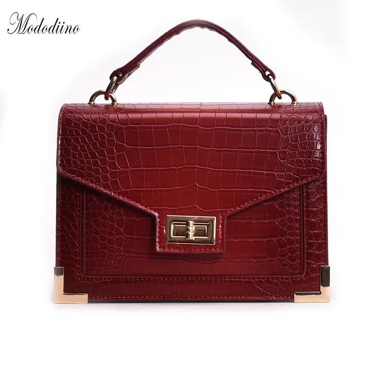 

Mododiino Bags For Women 2019 Luxury Handbag Women Bags Designer Crocodile Pattern PU Leather Shoulder Messenger Bag New DNV0845