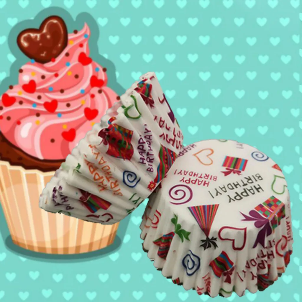

100pcs Paper flower Chocolate Cupcake Wrapper decoration Baking Muffin paper liner mold holder disposable bake cake wrap
