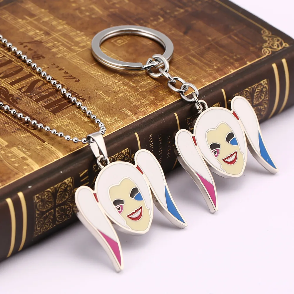 Marvel Suicide Squad Harley Quinn Key Chain Necklace Metal Pendant With