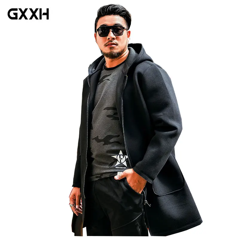 4XL 5XL 6XL 7XL большой размер Мужская Повседневная Свободная куртка с капюшоном осенняя и зимняя длинная куртка из хлопка