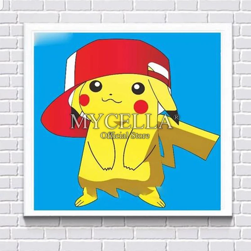 Us 06 40 Offcartoon 5d Diamond Painting Kit Pikachu Pokemon Diamond Embroidery Cross Stitch Diy Rhinestone Mosaic Full Square Wall Decor In
