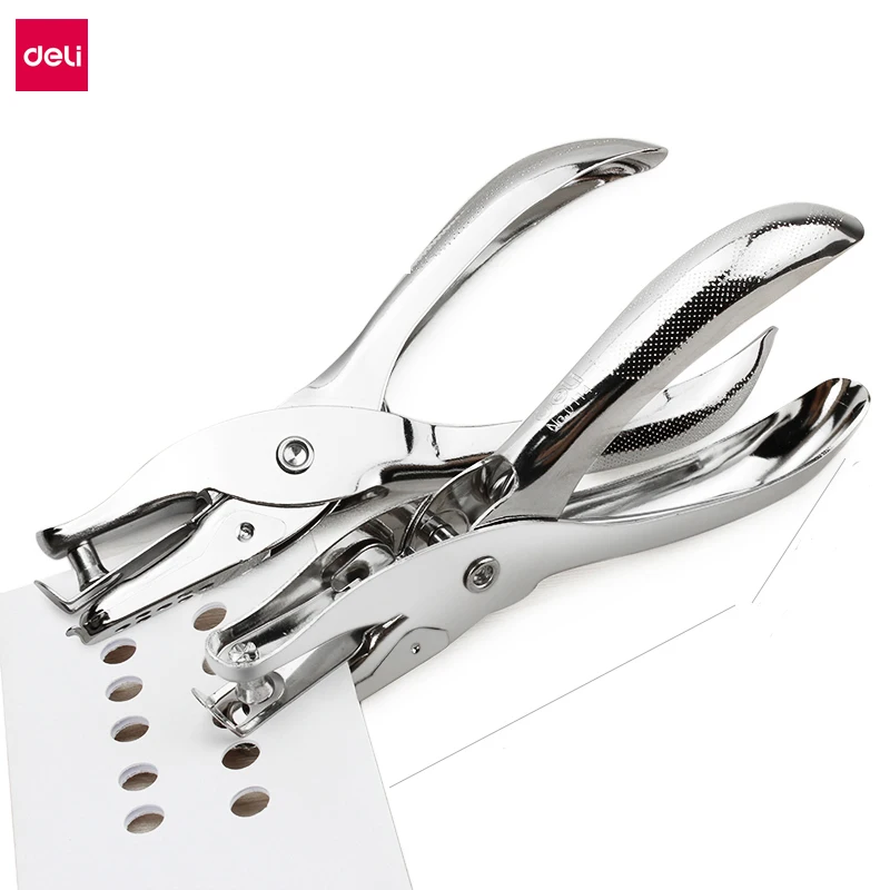 Deli โลหะ Hole Punch Solid Silver สีเดี่ยว 1 รู 16 มม.ความลึก Mini