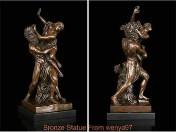 

Art Deco Sculpture Angels Nude Woman And Man Bronze Statue Signed