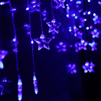 

2m 16 Five-Point Star LED Curtain Light 104SMD Ice Bar Garland Holiday Light Christmas Party Decoration