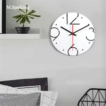 

M.Sparkling brief wall clock round and square fashion bedroom wall clock 11 inch European style digital decorative wall clocks