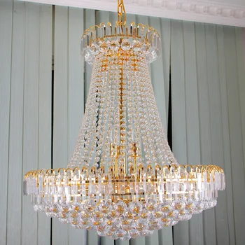 

Gold Crystal Chandelier light Fixture Modern Chrome Crystal LED Chandeliers lampada led Living Room Chandeliers Guaranteed 100%