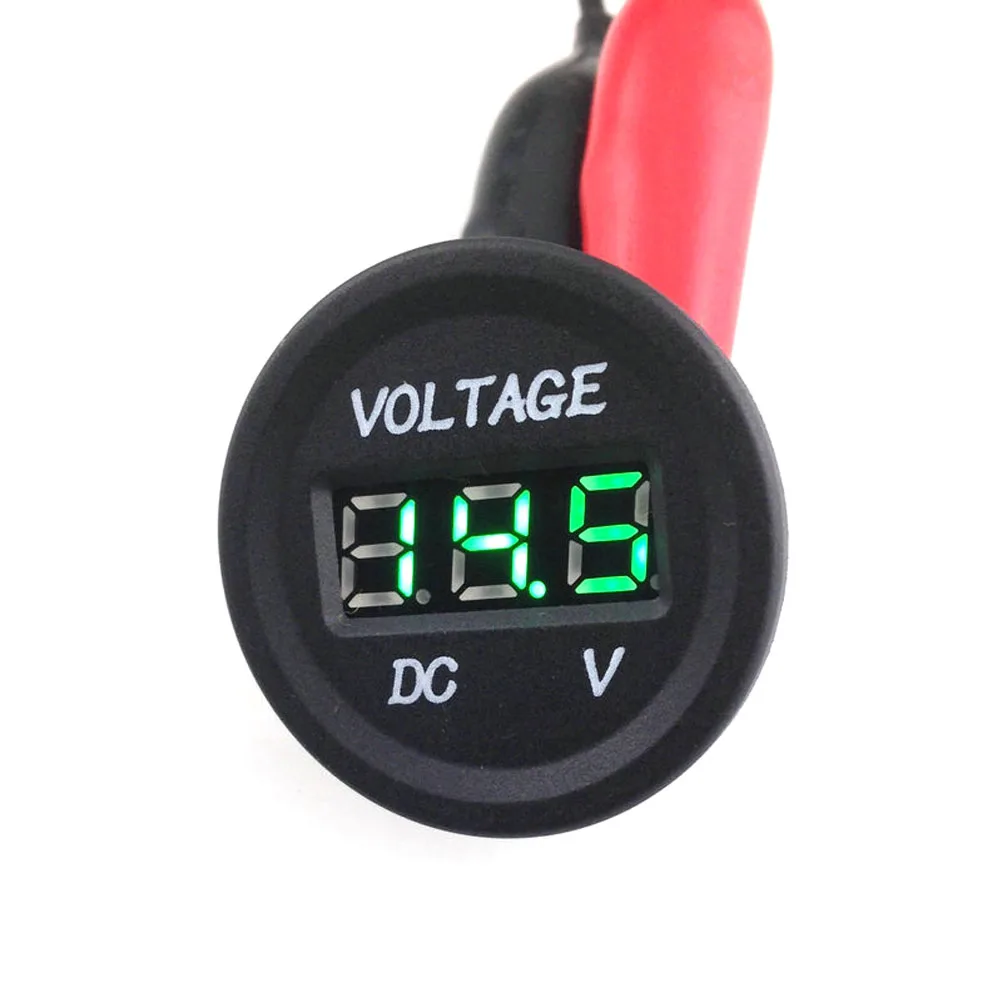 Портативный 12-24 V Автомобильный мотоцикл Зеленый светодиодный цифровой дисплей постоянного тока Вольтметр розетка