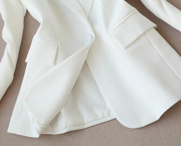 Женские костюмы офисные женские комплекты из двух предметов однотонные белые элегантные однобортные блейзеры с отложным воротником и длинные брюки