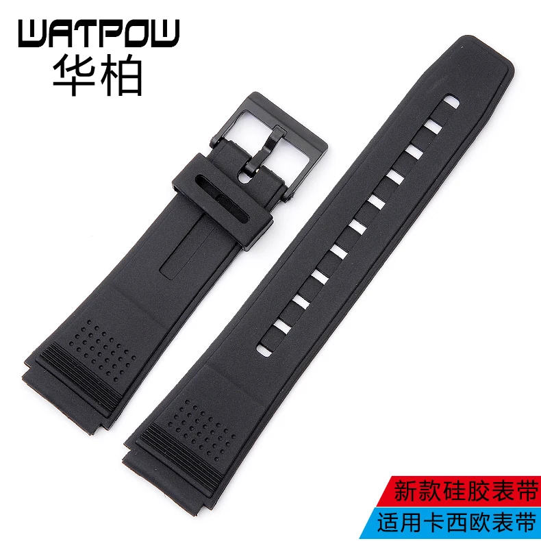 

Watch band male silicone watch band suitable for casio belt rubber watch band black 23*19 protruding hand watch chain accessorie