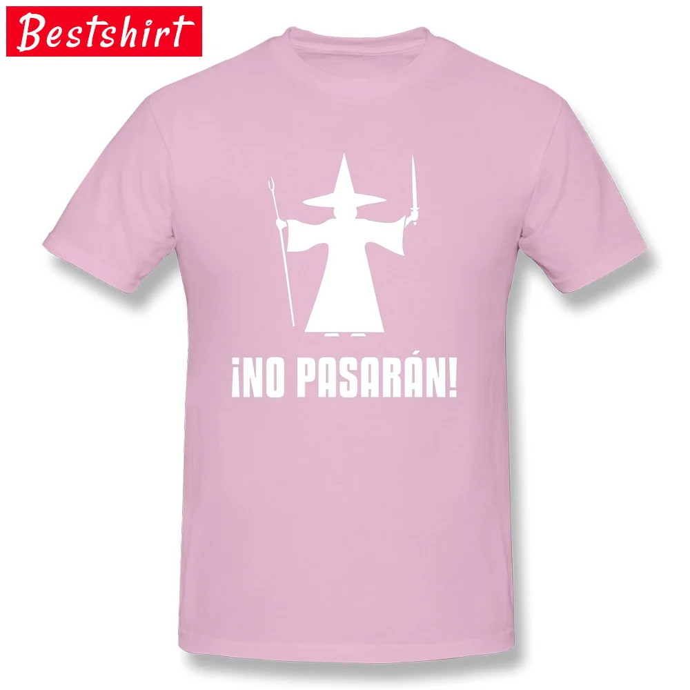 Design Graphic Men's Top T-shirts O-Neck Short Sleeve All Cotton Tops Tees Customized Tshirts Wholesale No Pasaran Anti Fascist Wizard 8735 pink