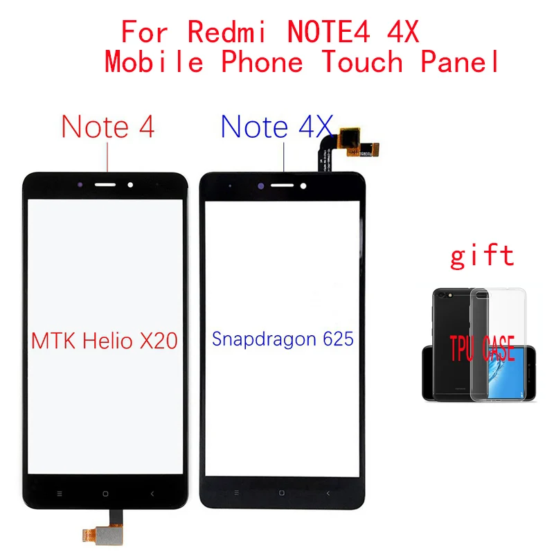 

Mobile Phone Touch Panel For Xiaomi Redmi note 4 4X Panel Front Glass Lens Replacement NO LCD DISPLAY