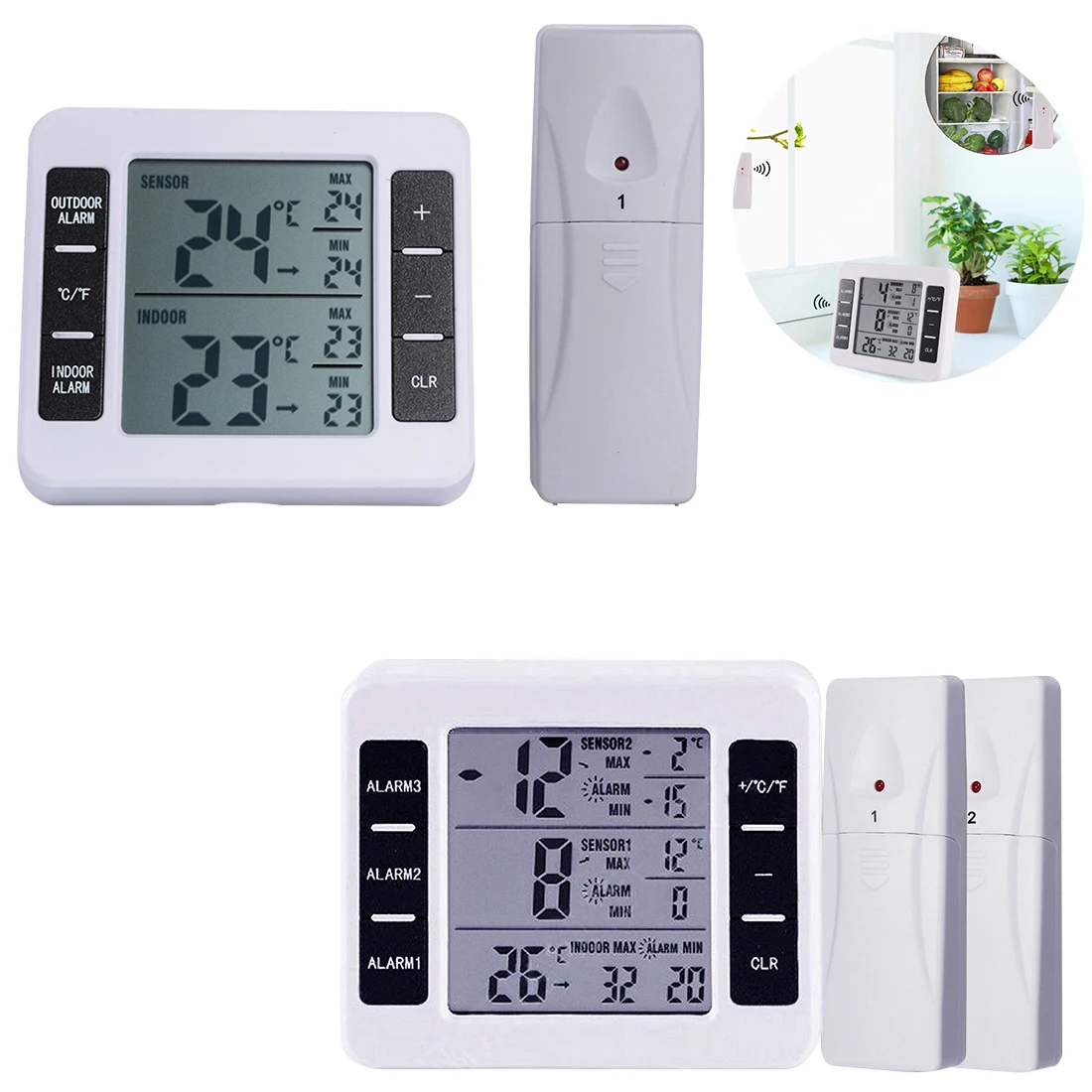 Goedkoop Digitale Thermometer Temperatuur Meter Weerstation Tester + Draadloze Outdoor Zender 0 60C Met C F Max Min Waarde Display
